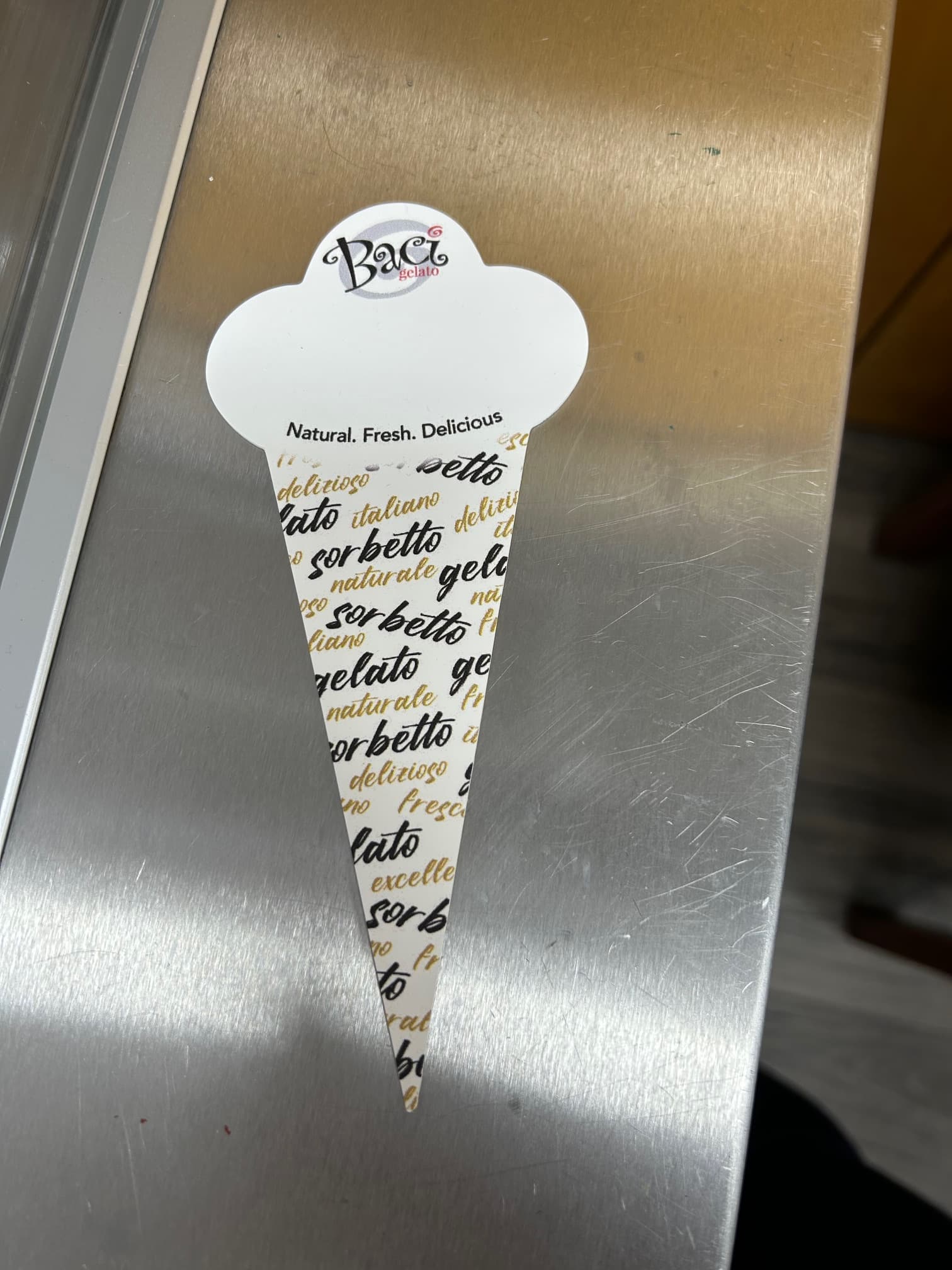 Baci Gelato flavor tags