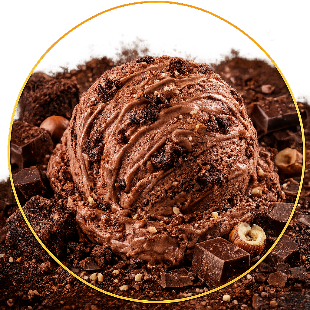 Chocolate hazelnut gelato scoop